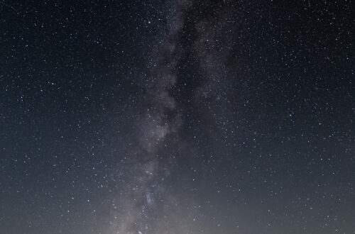 Milk Way and setting moon