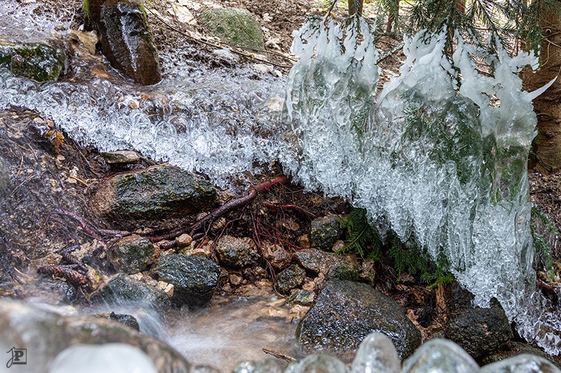 Ice at a waterfall