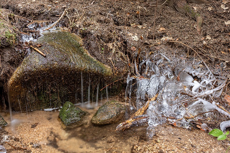 Ice at a waterfall