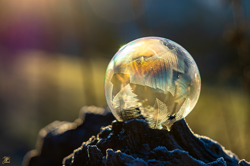Freezing Soap Bubble