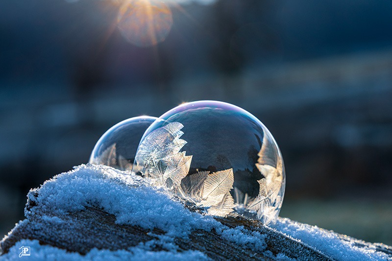 Freezing Soap Bubble
