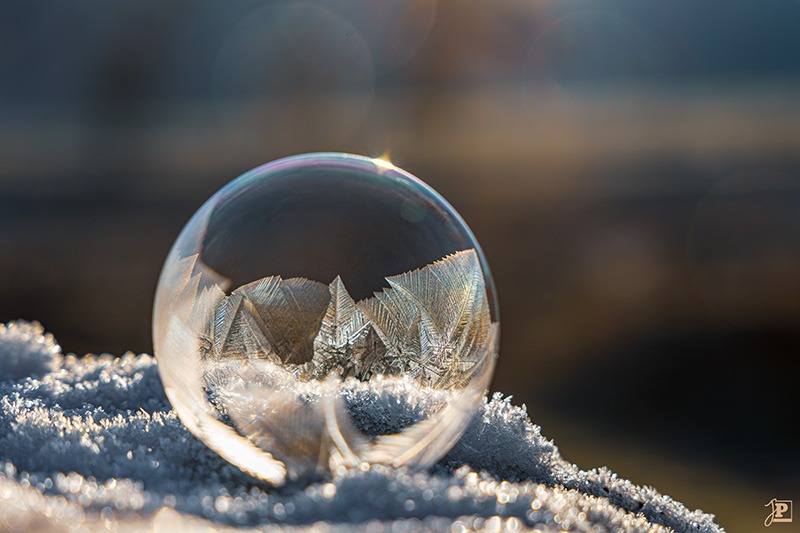 Freezing Soap Bubble