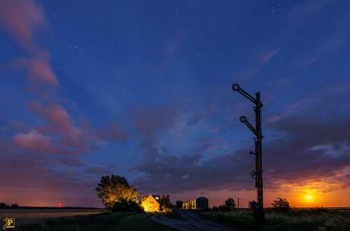 Nachthimmel mit Monduntergang