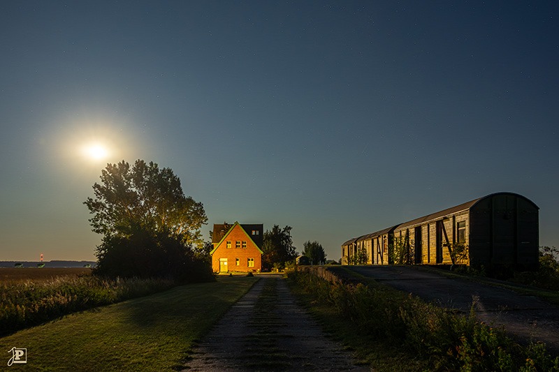 Nachtszene mit Vollmond