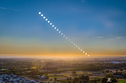 Composition of a solar eclipse